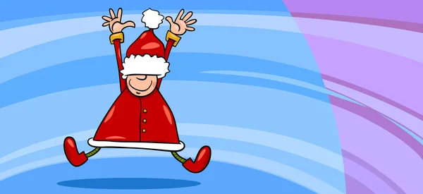 Santa Claus tarjeta de felicitación de dibujos animados — Vector de stock