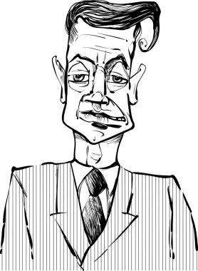 şekil çizim takım elbiseli adam