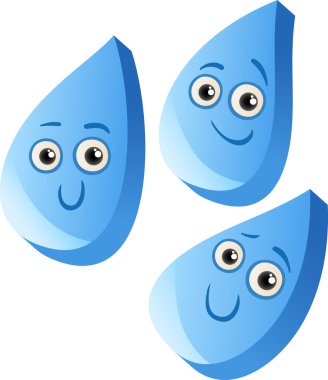 komik yağmur damlaları illüstrasyon karikatür