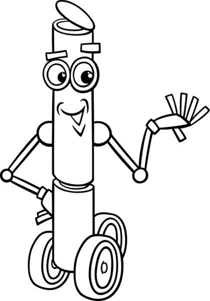 Fanatasy robot cartoon coloring page — Stock Vector