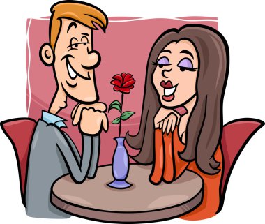 iki aşk karikatür çizim içinde