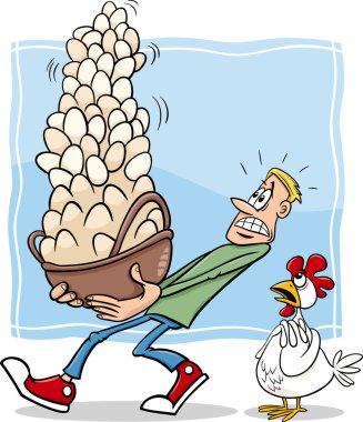 bir sepet karikatür tüm yumurta