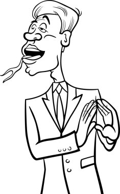 speaking forked tongue coloring page clipart