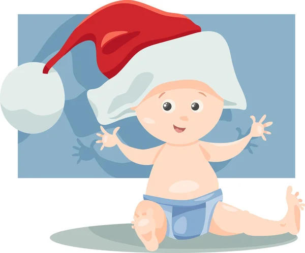 Baby boy santa cartoon illustration — Stock Vector