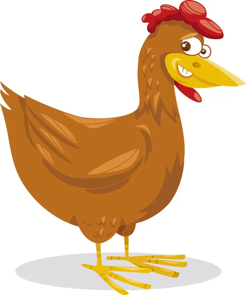 Tavuk çiftliği hayvan karikatür çizimi — Stok Vektör