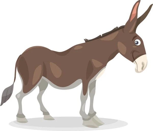 Engraçado burro desenho animado ilustração — Vetor de Stock