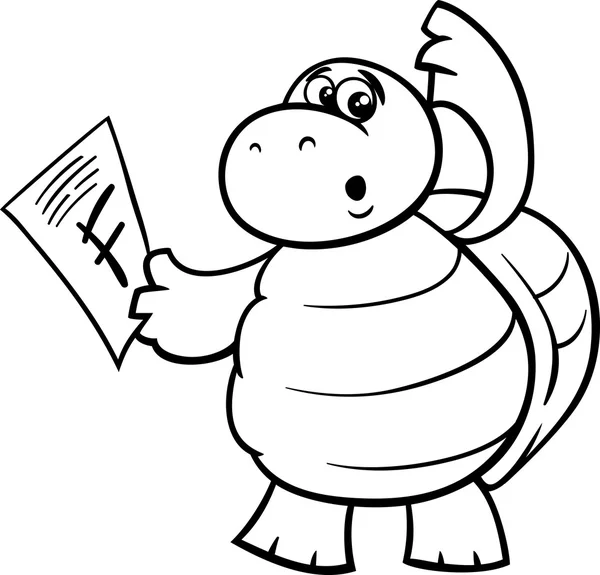 Turtle with f mark coloring page — Stock Vector