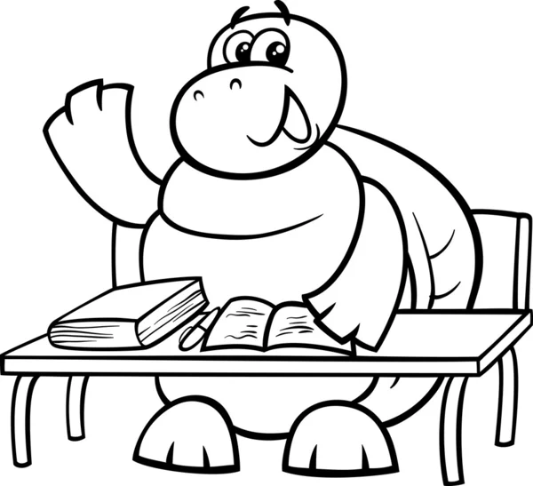 Turtle raising hand coloring page — Stock Vector