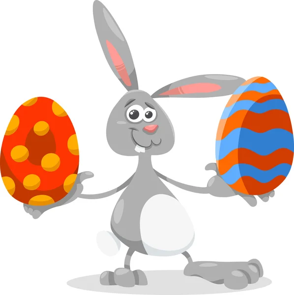 Conejito y huevo de Pascua ilustración de dibujos animados — Archivo Imágenes Vectoriales
