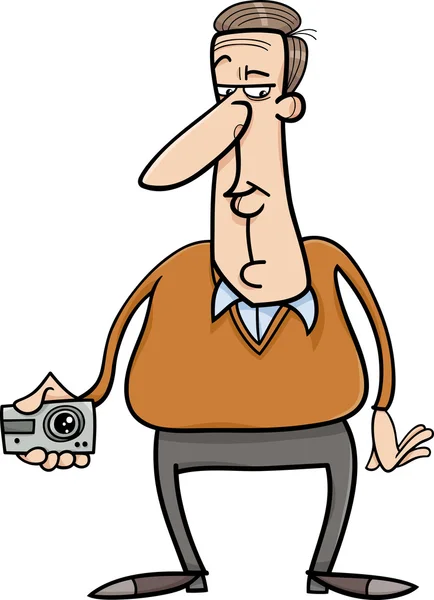 Uomo e telecamera nascosta cartone animato — Vettoriale Stock