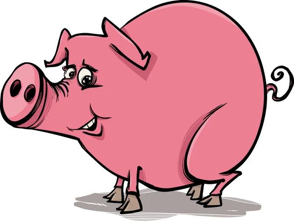 Farm pig cartoon illustration — Stock Vector