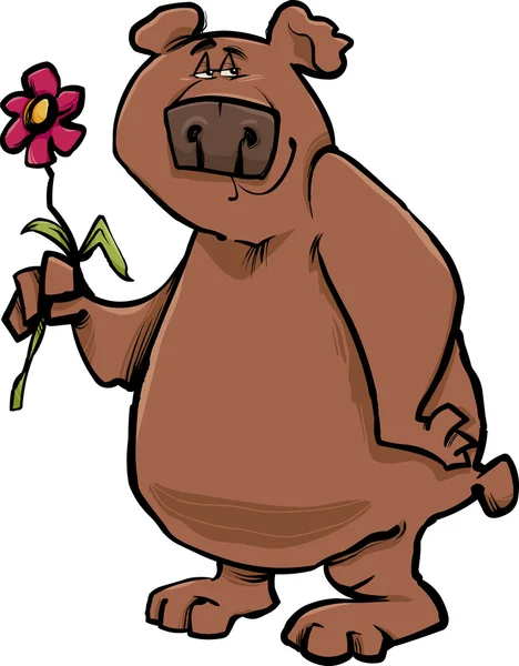 Медведь с цветочным рисунком — стоковый вектор