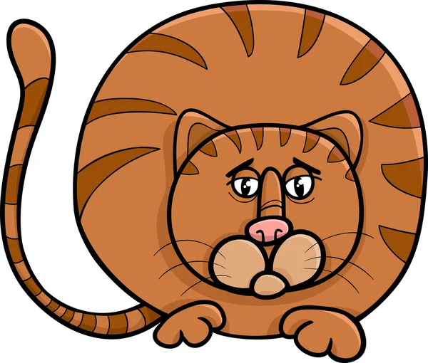 Gras chat personnage dessin animé illustration — Image vectorielle