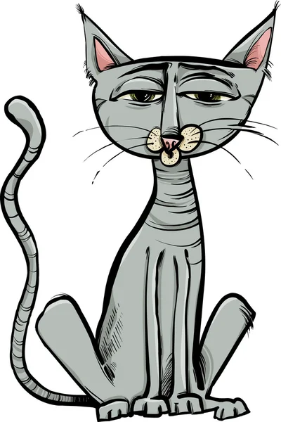 Cute cat character sketch cartoon — Stock Vector