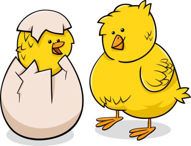 civciv easter illüstrasyon karikatür