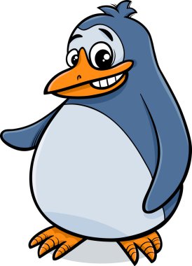 Penguen kuş çizgi film illüstrasyon