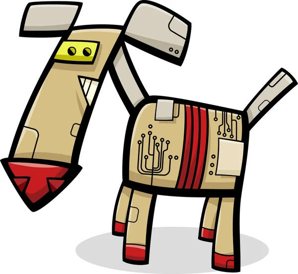Robot perro ilustración de dibujos animados — Archivo Imágenes Vectoriales