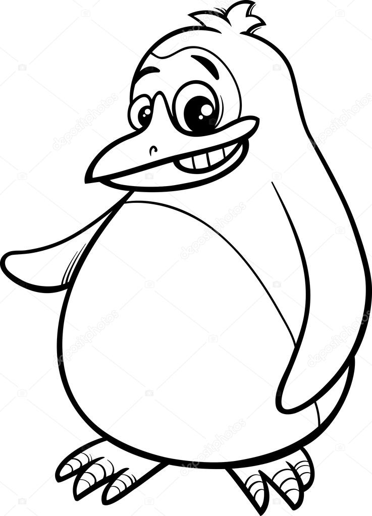 Pinguïn Vogel Cartoon Kleurplaat Stockvector Izakowski 61396957
