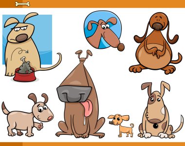Köpekler karakter kümesi karikatür