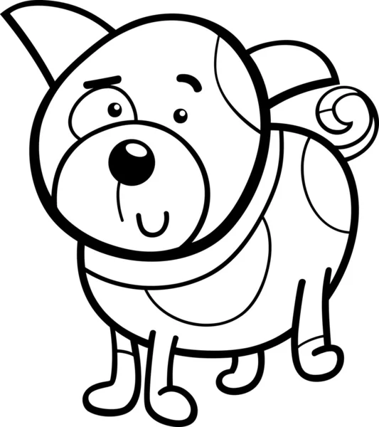 Repéré chiot dessin animé coloriage page — Image vectorielle