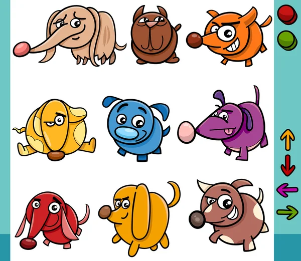 Σκυλιά παιχνιδιών χαρακτήρες καρτούν εικονογράφηση — Διανυσματικό Αρχείο