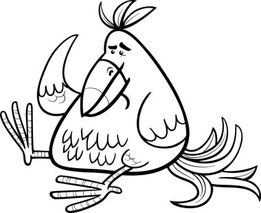 egzotik fantezi kuş boyama sayfası