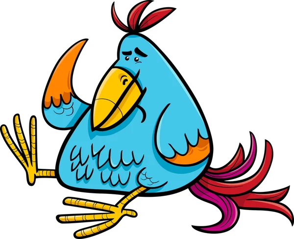 Exótico fantasia pássaro desenho animado ilustração — Vetor de Stock