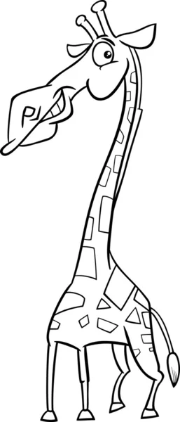 Розмальовка жираф тварин мультфільм сторінка — стоковий вектор