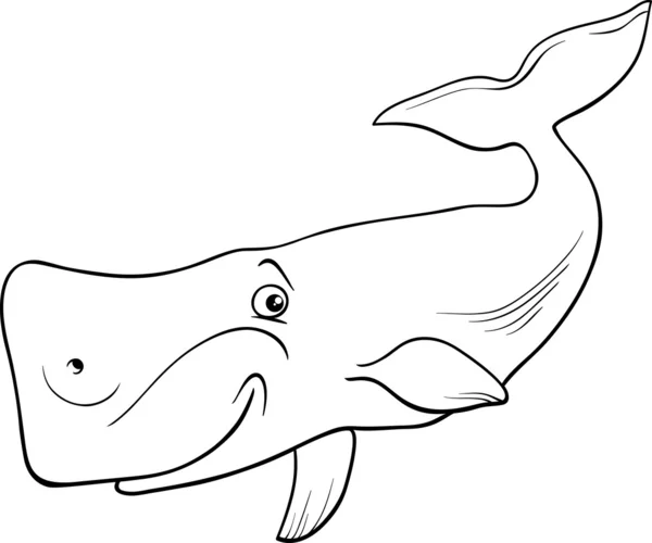 Dierlijk beeldverhaal kleuren pagina walvis — Stockvector