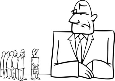 Banka çizgi film illüstrasyon insanlar