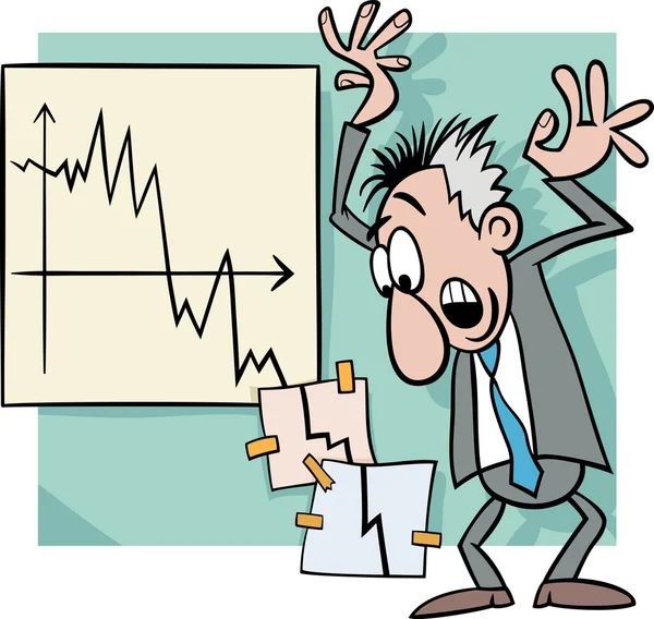 Economic crisis cartoon illustration — Stock Vector