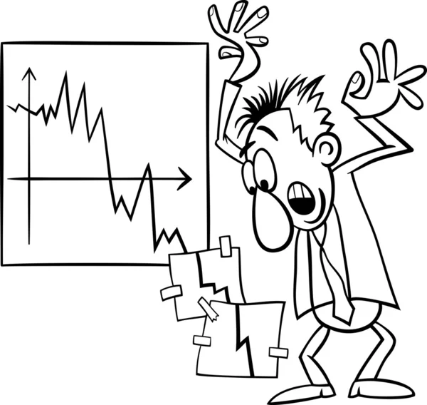 Ilustracja kreskówka kryzys gospodarczy — Wektor stockowy