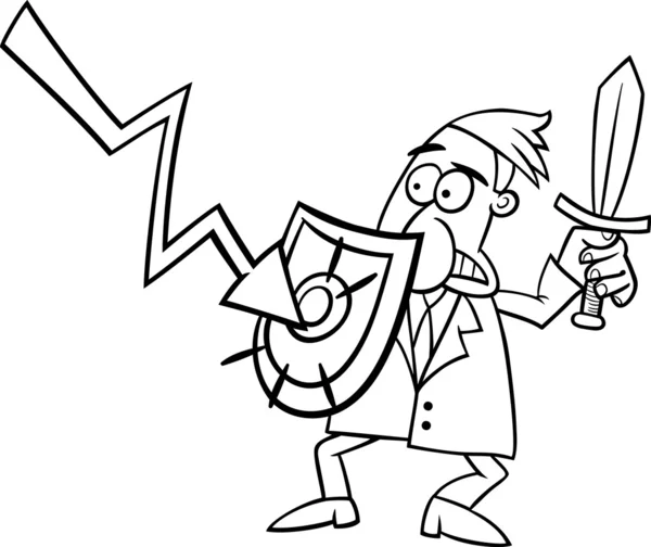 Economische crisis cartoon afbeelding — Stockvector