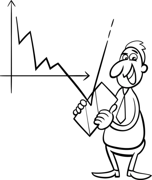 経済危機漫画イラスト — ストックベクタ