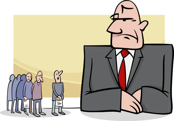 Menschen bei der Bank Cartoon Illustration — Stockvektor
