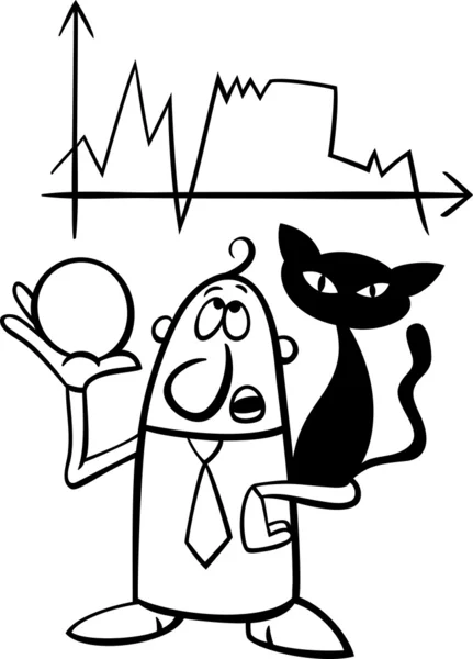 Homem de negócios diviner cartoon — Vetor de Stock