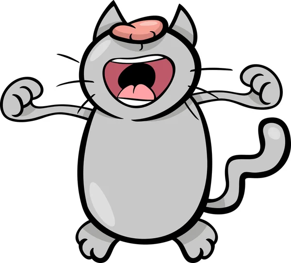 Svegliarsi gatto cartone animato — Vettoriale Stock