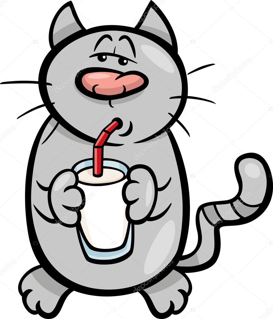Cat drink milk cartoon illustration Stock Vector Image by ©izakowski #63586363 Cat drink milk cartoon illustration Stock Vector Image by ©izakowski #63586363