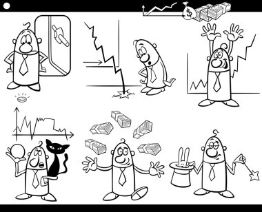 iş karikatür kavram ve fikirler ayarla