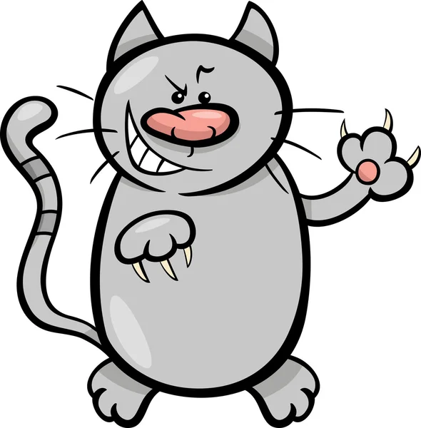 Katze krallt Cartoon-Illustration — Stockvektor