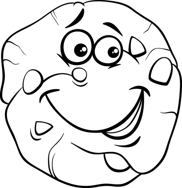 Cookie cartoon coloring page — Stock Vector