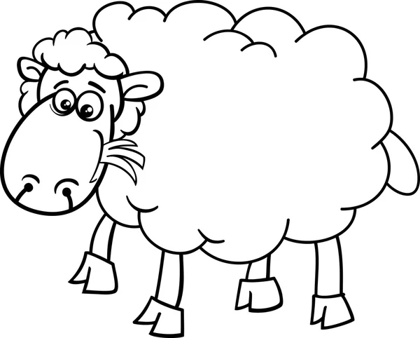 Koyun çiftlik hayvan boyama sayfası — Stok Vektör