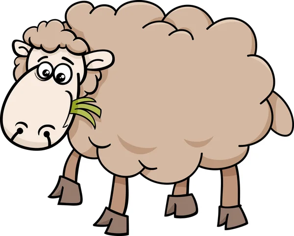 羊ファーム動物漫画イラスト — ストックベクタ