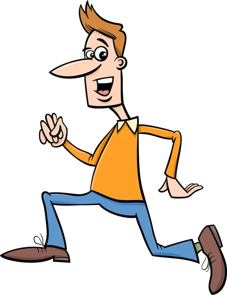 Correndo homem desenho animado ilustração — Vetor de Stock