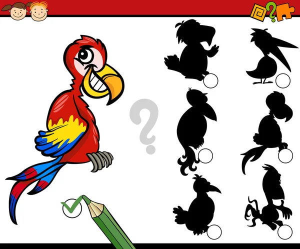 Educación sombras juego de dibujos animados — Vector de stock