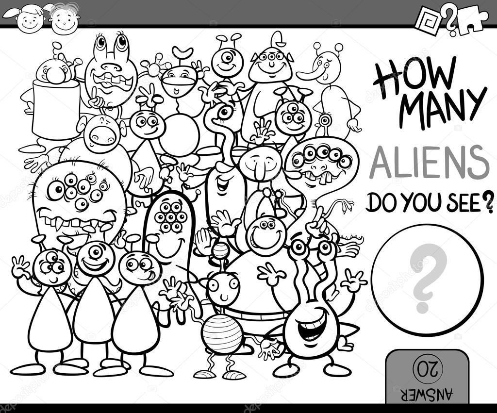 counting game cartoon coloring page