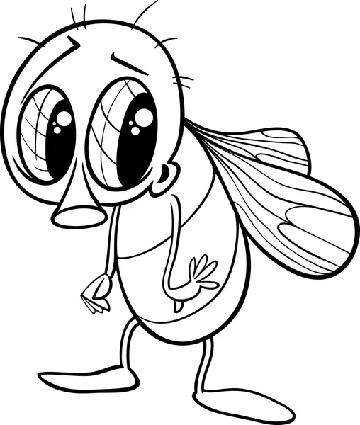 Cute fly cartoon coloring page — Stock Vector