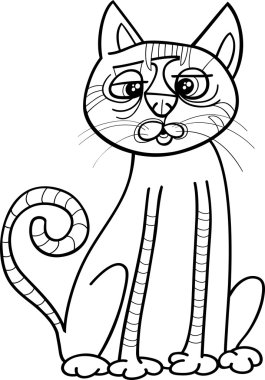 cross eyed cat coloring page clipart