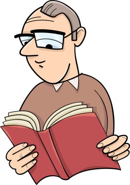 okuyucu kitap karikatür çizim ile