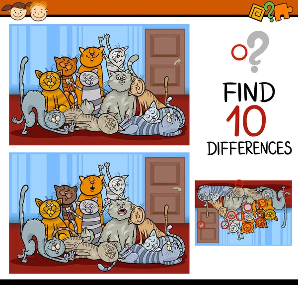Trouver des différences dessin animé jeu — Image vectorielle